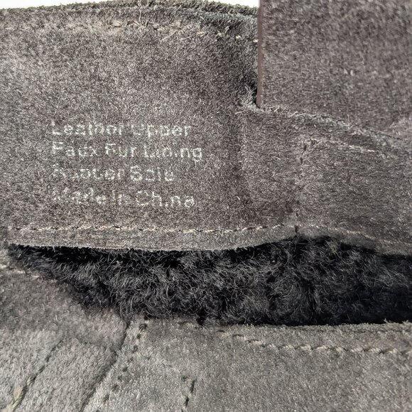 Splendid Women Distress Grey Suede Fleece lined Slip on Boots sz 7.5 - Picture 7 of 8